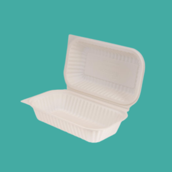 Clamshell de Bagazo de Caña Compostable sin Divisiones 9×6 Pulgadas