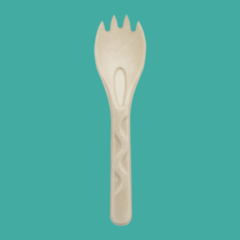 Spork de Caña de Azúcar Compostable Natural