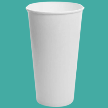 Vaso de Papel con PLA Compostable Blanco de 44 onzas