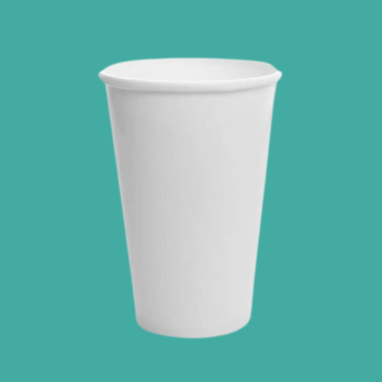 Vaso de Papel con PHA Compostable Blanco